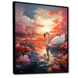 Graceful Mirage Swans - Swans Large Canvas Wall Art