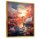 Graceful Mirage Swans - Swans Large Canvas Wall Art