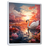Graceful Mirage Swans - Swans Large Canvas Wall Art