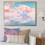 Graceful Mirage Sawn Clouds - Swans Living Room Wall Art
