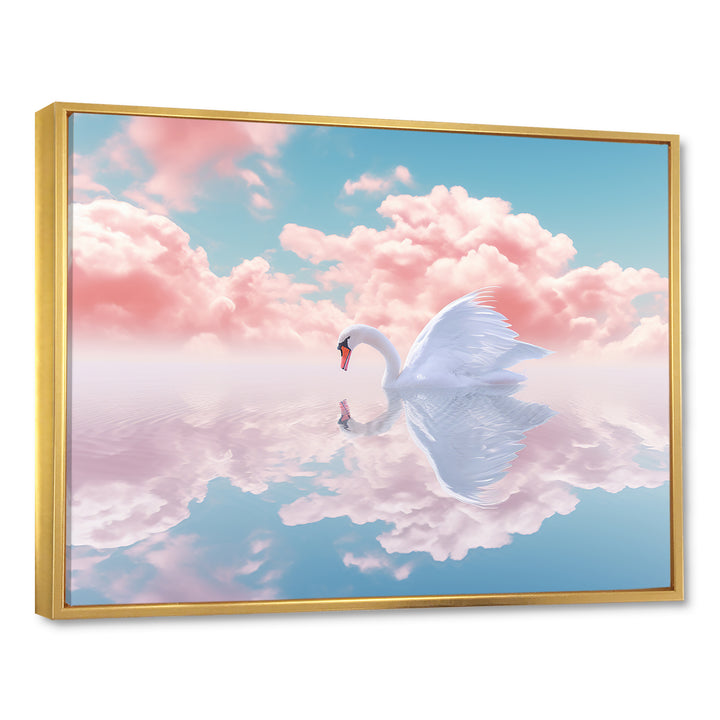 Graceful Mirage Sawn Clouds - Swans Living Room Wall Art