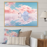 Graceful Mirage Sawn Clouds - Swans Living Room Wall Art