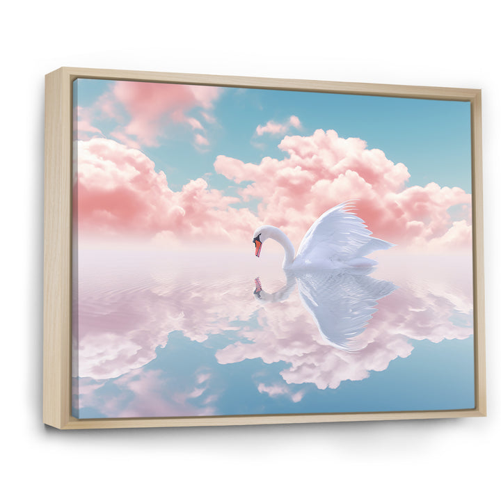 Graceful Mirage Sawn Clouds - Swans Living Room Wall Art