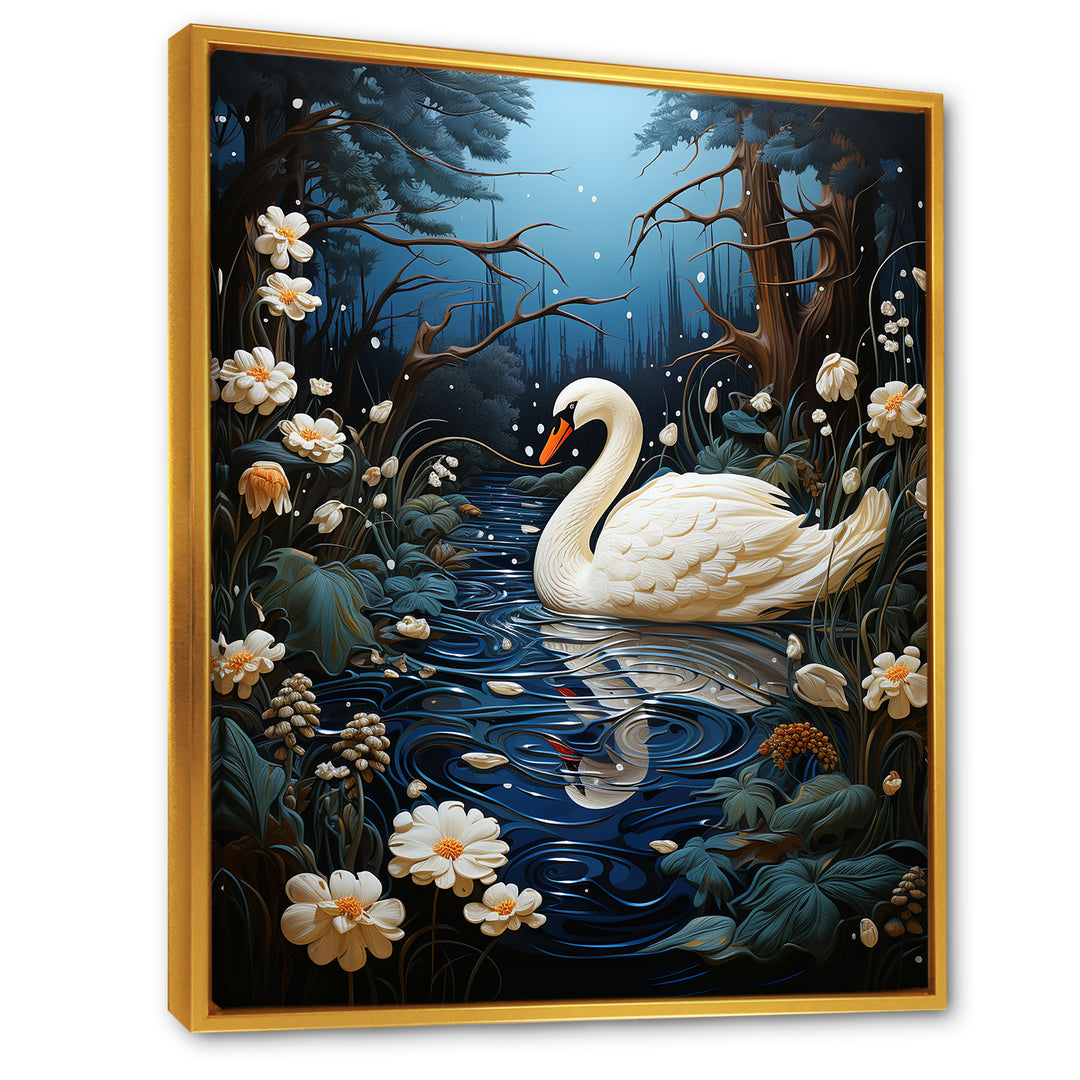 Swan In The Night - Swans Wall Art Prints