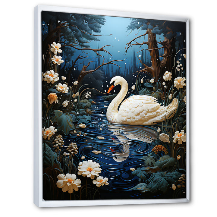 Swan In The Night - Swans Wall Art Prints