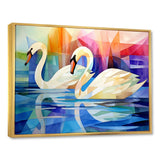 Cubic Swan Sonata Melody - Purple Swans Wall Art