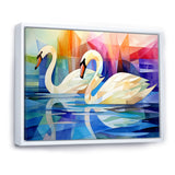 Cubic Swan Sonata Melody - Purple Swans Wall Art