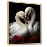 Swans Romantic Portrait - Swans Framed Canvas Art