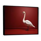 Swans Solitude In Red And White - Red Swans Wall Art
