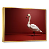 Swans Solitude In Red And White - Red Swans Wall Art