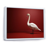 Swans Solitude In Red And White - Red Swans Wall Art