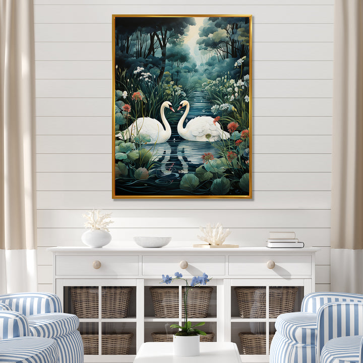 Swans Eternal Love - Swans Living Room Wall Art