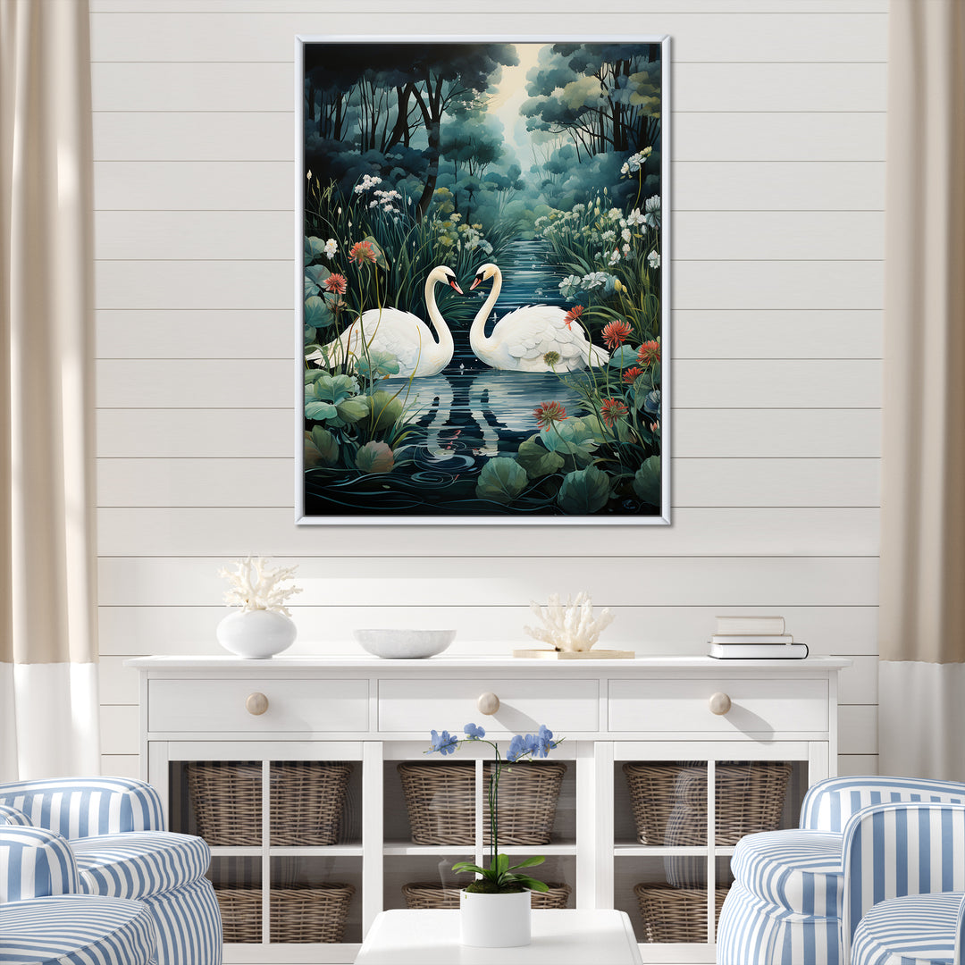 Swans Eternal Love - Swans Living Room Wall Art