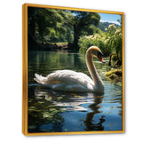 Swans Refuge In Tropical Lake - Swans Canvas Wall Art