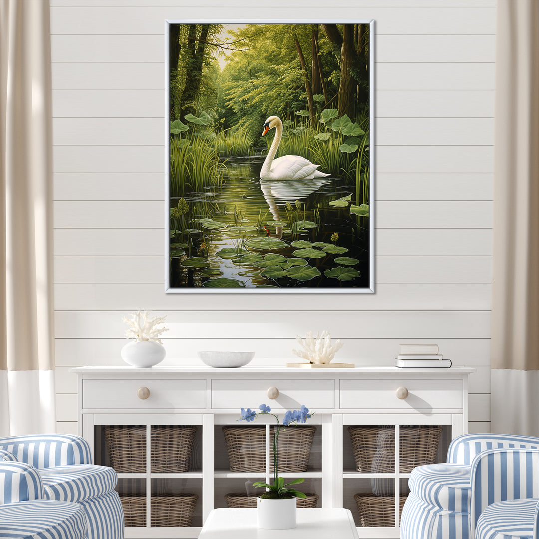 Swans Refuge By The Lake - Swans Wall Decor