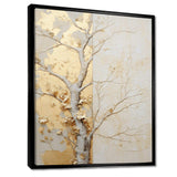 Gold And Beige Tree Amercian Basswood - Floral Canvas Wall Art