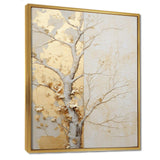 Gold And Beige Tree Amercian Basswood - Floral Canvas Wall Art