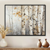 Silver And Beige Birch Wood Beauty I - Floral Canvas Wall Art