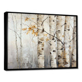 Silver And Beige Birch Wood Beauty I - Floral Canvas Wall Art