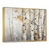 Silver And Beige Birch Wood Beauty I - Floral Canvas Wall Art