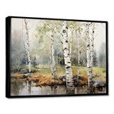 Green Birch Wood Beauty I - Floral Canvas Wall Art