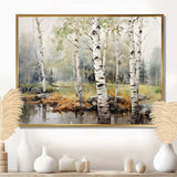 Green Birch Wood Beauty I - Floral Canvas Wall Art