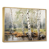 Green Birch Wood Beauty I - Floral Canvas Wall Art