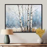 White Birch Trees Forest Winter Scenery III - Floral Canvas Wall Art