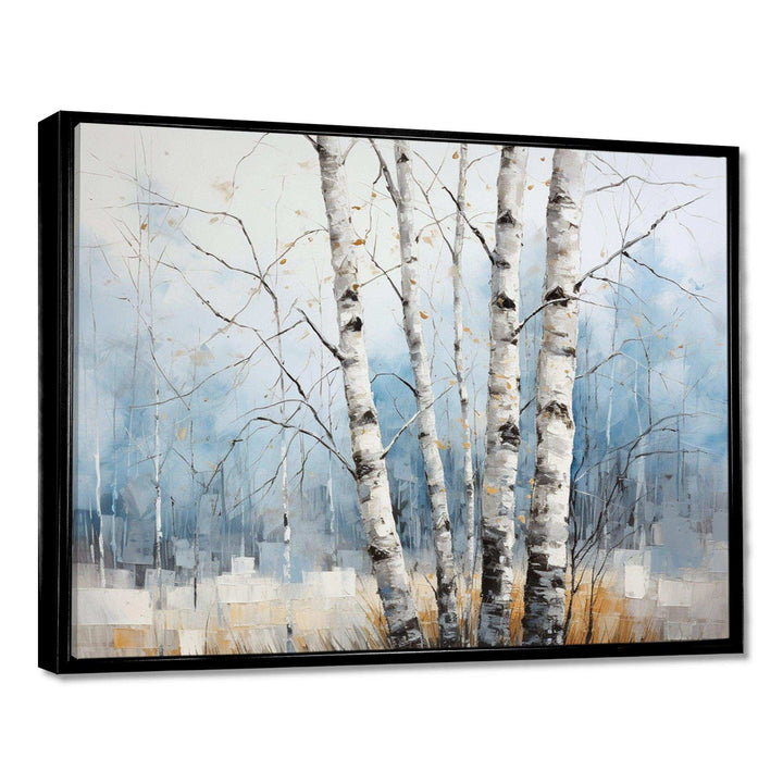White Birch Trees Forest Winter Scenery III - Floral Canvas Wall Art
