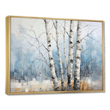 White Birch Trees Forest Winter Scenery III - Floral Canvas Wall Art