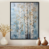 Silver Blue Tree Birchs Breath I - Floral Canvas Wall Art