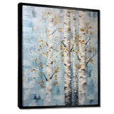 Silver Blue Tree Birchs Breath I - Floral Canvas Wall Art