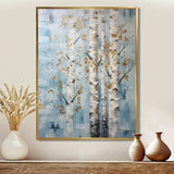 Silver Blue Tree Birchs Breath I - Floral Canvas Wall Art