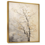 Beige Trees Oak Solitude I - Floral Canvas Wall Art