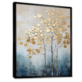 Gold And Blue Trees Harmony IV - Landscapes Canvas Wall Art