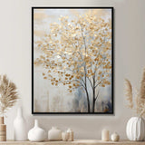 Minimalism Gold And Blue Trees Scene - Landscapes Canvas Wall Art