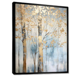 Gold And Blue Treasure Trees Scenery II - Landscapes Canvas Wall Art