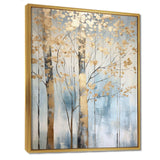 Gold And Blue Treasure Trees Scenery II - Landscapes Canvas Wall Art