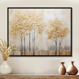 Minimalism Golden Trees Tranquility I - Landscapes Canvas Wall Art