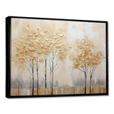 Minimalism Golden Trees Tranquility I - Landscapes Canvas Wall Art