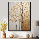 Minimalism Golden Trees Harmony II - Landscapes Canvas Wall Art