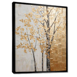 Minimalism Golden Trees Harmony II - Landscapes Canvas Wall Art