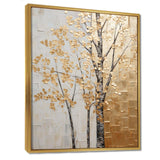 Minimalism Golden Trees Harmony II - Landscapes Canvas Wall Art