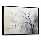 Minimalism Monochrome Birds On Branch I - Landscapes Canvas Wall Art