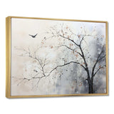 Minimalism Monochrome Birds On Branch I - Landscapes Canvas Wall Art