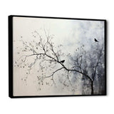 Minimalism Monochrome Birds On Branch II - Landscapes Canvas Wall Art