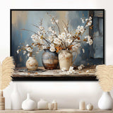 Pottery And Flowers Still Life I - Landscapes Canvas Wall Art