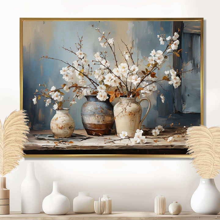 Designart Pottery And Flowers Still Life I - Landscapes Canvas Wall Art
