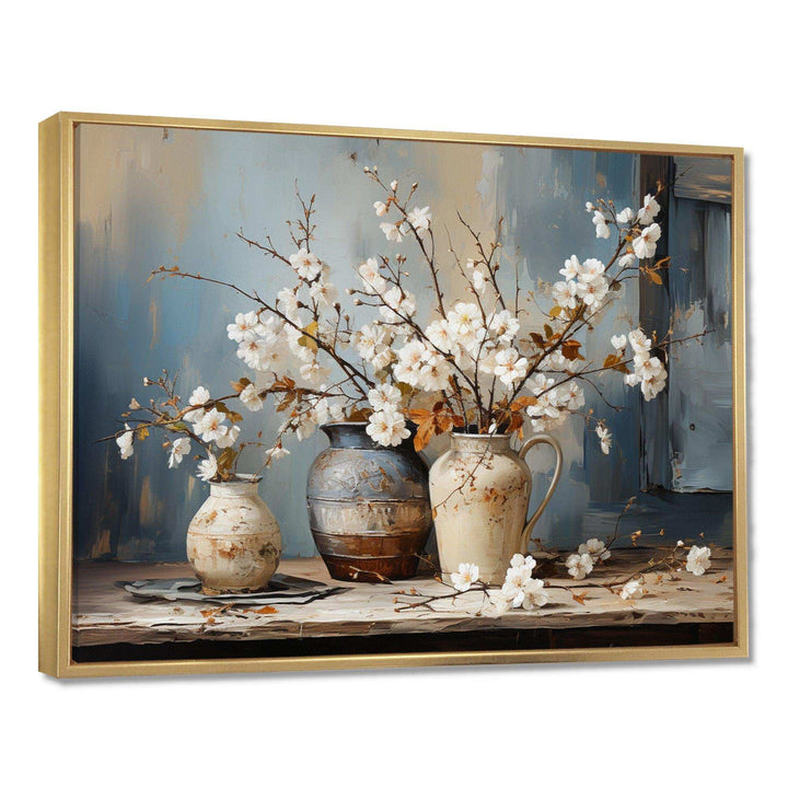 Designart Pottery And Flowers Still Life I - Landscapes Canvas Wall Art