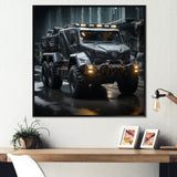 Au Noir Us Military Truck - Truck Canvas Wall Art
